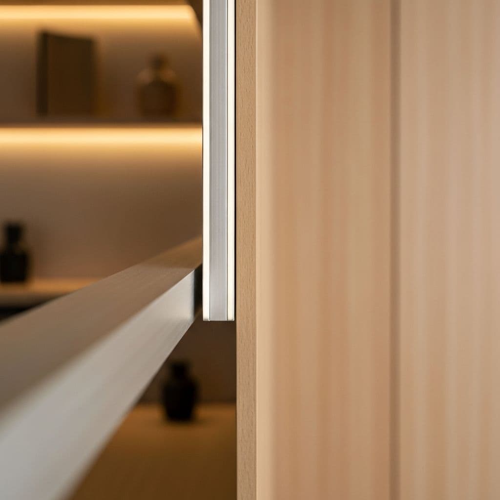 Profile aluminum lights integrated into a modern interior design