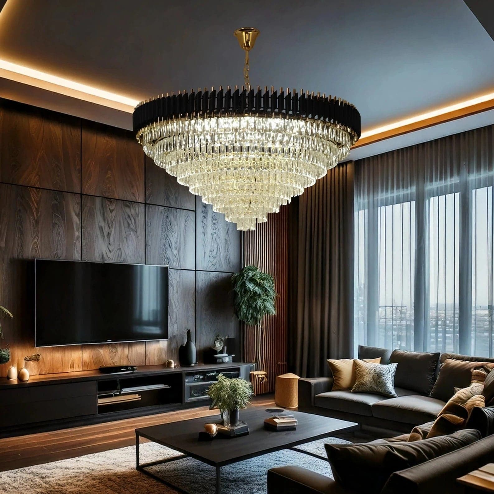 Black Mamba Round Chandelier - Alexa Enabled
